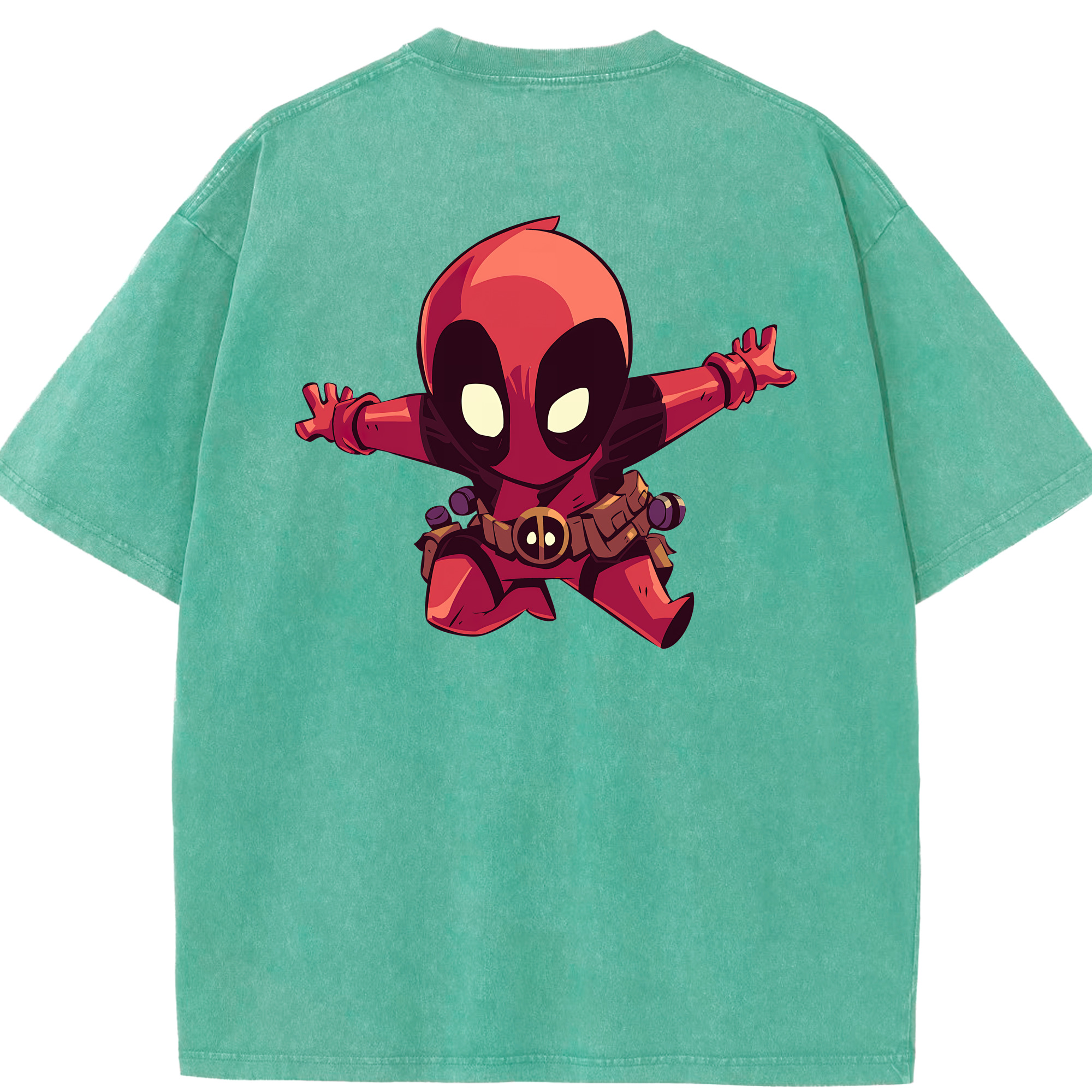 （画像用） Deadpool デッドプール 綿100% ヴィンテージ風 半袖Tシャツ（背面プリント）